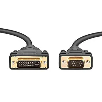 PremiumCord DVI-VGA-anslutningskabel – 5 m, DVI-I (24 5) – VGA (15 polig), kontakt till kontakt, kabel för PC (analog)/DVI-I-enheter, färg svart