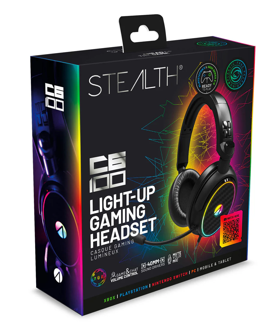 Stealth C6-100 LED Over Ear spelheadset
