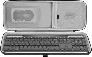 Geekria Bärväska för tangentbord, kompatibel med Logitech Signature Slim Solar+ K980, CLVX 1 trådlöst pekplatta-tangentbord, EVA hårt skal reseersättn