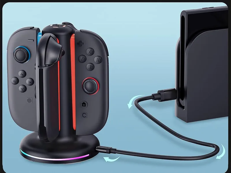 Wigearss Magnetisk laddarstation för NS Switch 2 Joy-Con Controllers