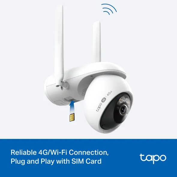Tapo C665G KIT utomhus övervakningskamera 4K 8MP sol, 4G LTE och Wi-Fi med dubbla band