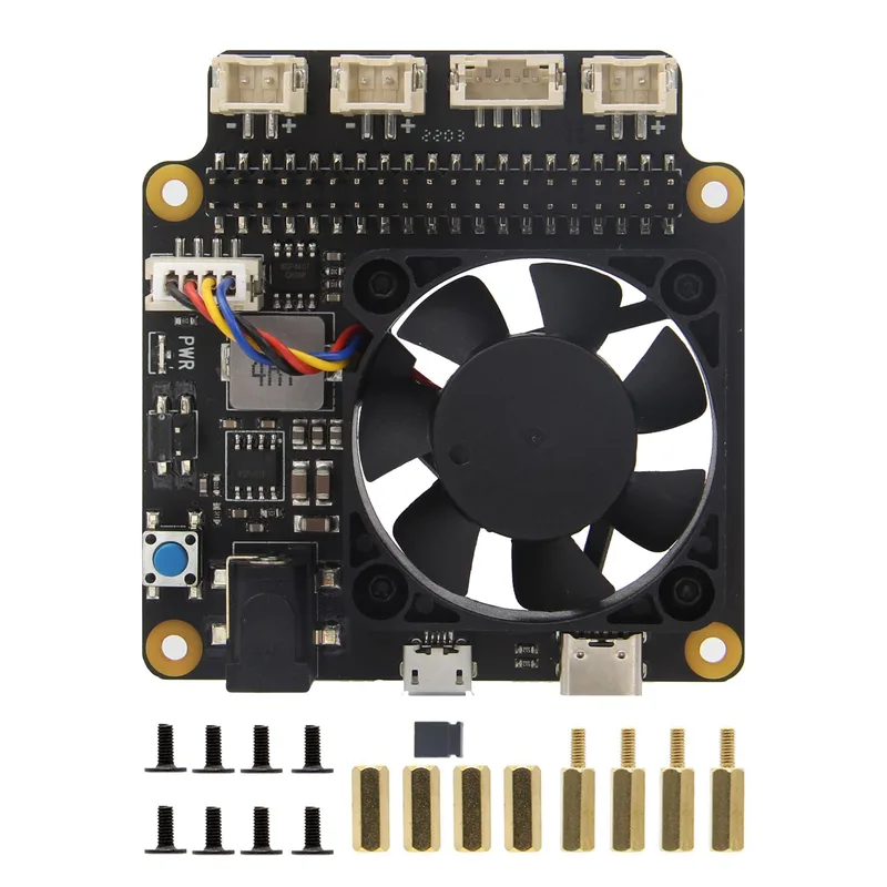 Geekworm Raspberry Pi 4 X735 V3.0 Expansion Board with PWM Cooling Fan & Safe Shutdown & DC 6V-30V Width Voltage Input for Raspberry Pi 4B/ 3B+/ 3B /