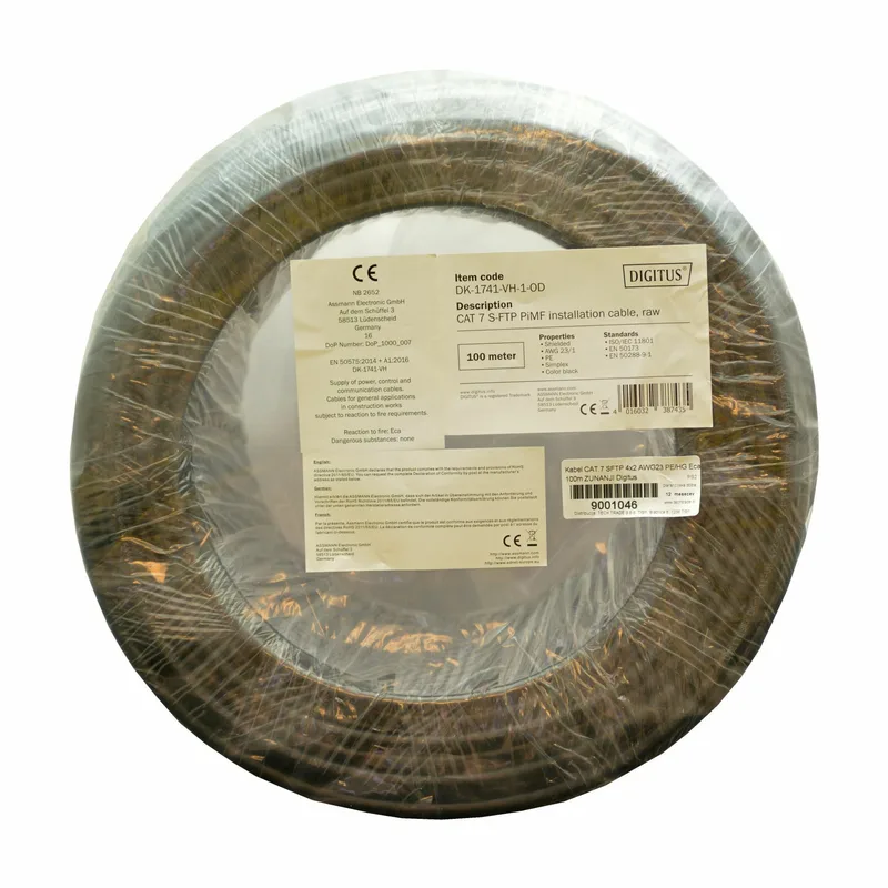 Digitus DK-1741-VH-10-OD nätverkskablar Svart 1000 m Cat7 S/FTP
