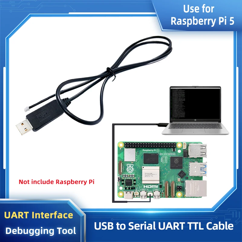 För RPi 5 Generation Dedicated Serial Terminal Three-Pin Terminal Uart Display Debugging USB To TTL Download Data Cable