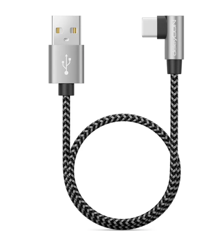 deleyCON 0,30m USB-A till USB-C-Kabel