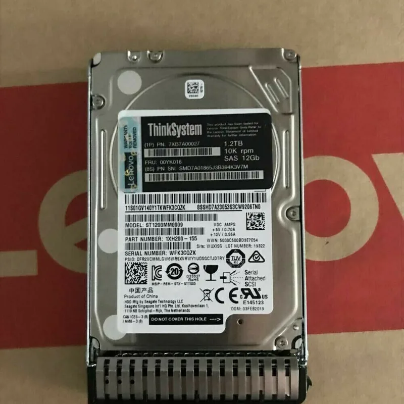 Ny 00YK016 7XB7A00027 2,5" 1,2TB 10K SAS 12Gb Hot Swap 512n HDD