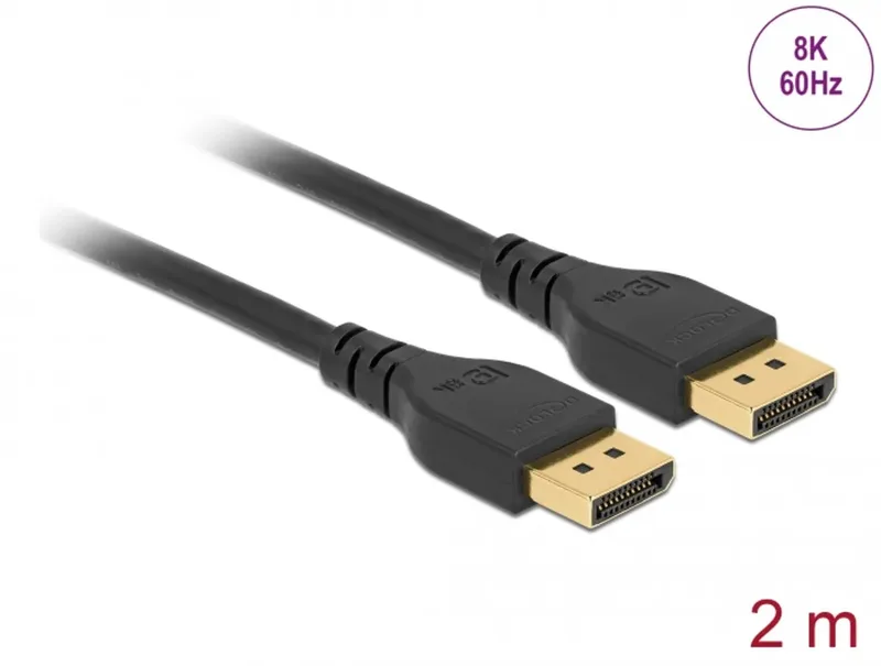 DeLock DisplayPort kabel 8K 60 Hz 5 m DP 8K-certifierad, svart