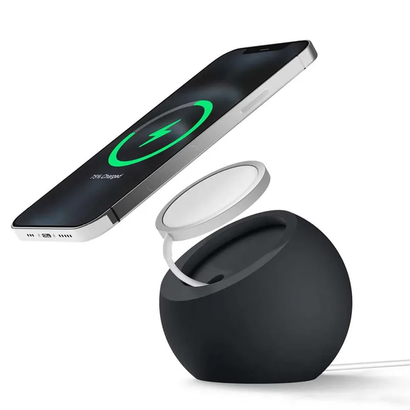 Silikon laddningsstativ docka för Ray-Ban smart glasögonskärm, halkfri bashållare tillbehör kompatibel för hem kontor resor (benvit)