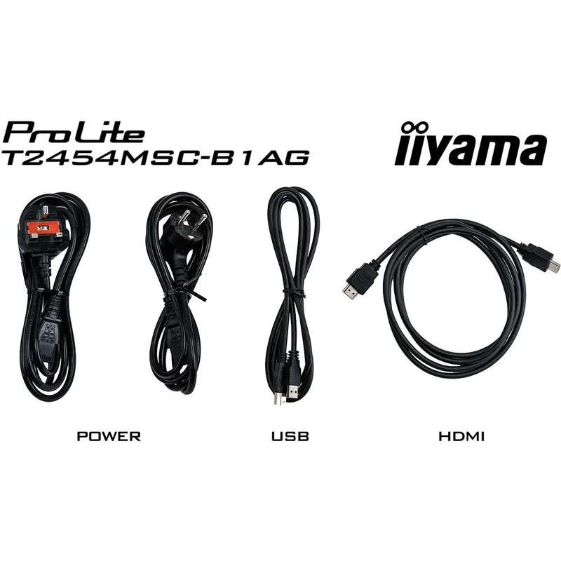 iiyama Prolite T2454MSC-B3AG LED-skärm 60,5 cm 23,8 tum Full HD 10-punkts Multitouch InCell PCAP HDMI DP USB 3.2, antireflekterande beläggning, höjdju