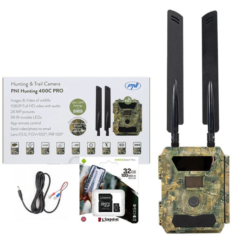 PNI Jakt 400C PRO 24 MP jaktkamera med 4G LTE Internet, GPS