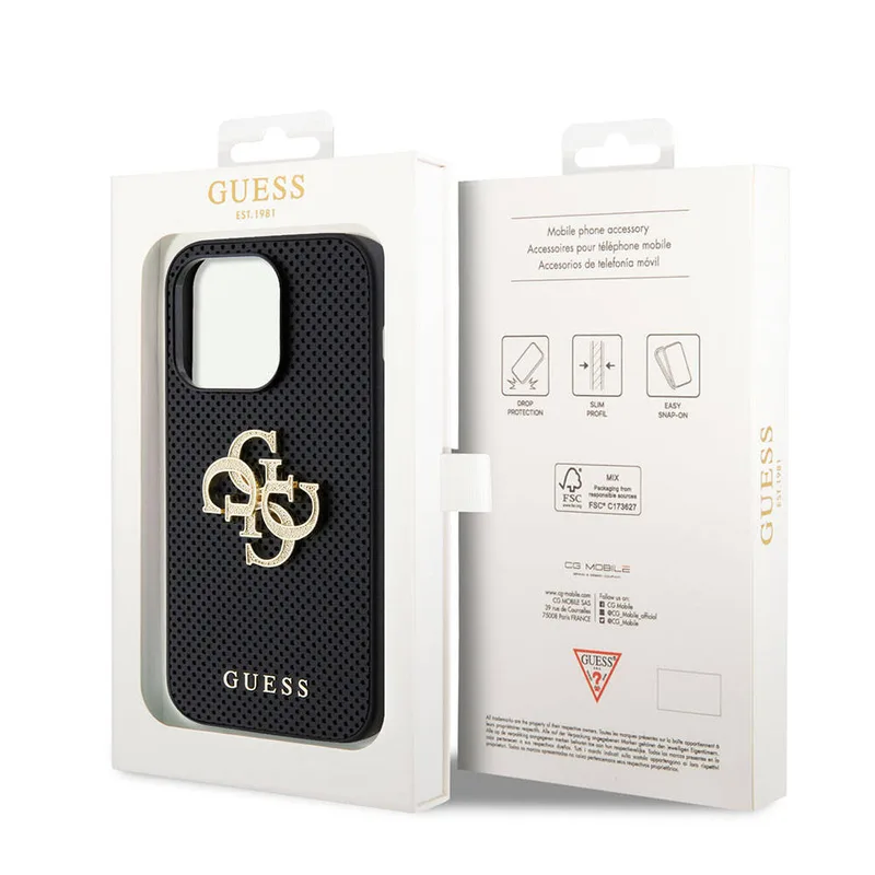 Guess iPhone 15 Pro Skal Perforated Glitter