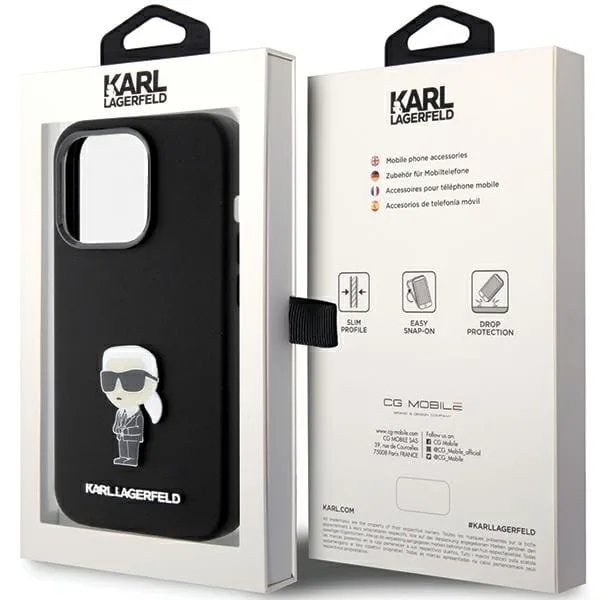 Karl Lagerfeld iPhone 15 Halsbandsskal Monogram Metal Pin