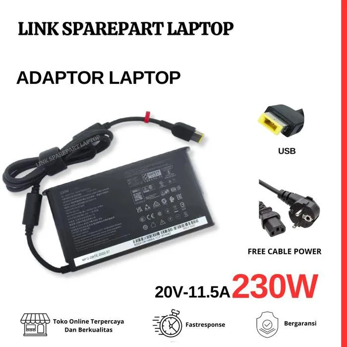230 W Legion USB-nätadapter med nål
