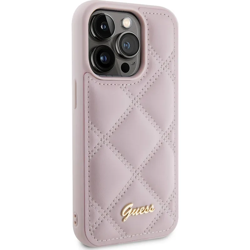 Guess Mobilskal till iPhone 15 Pro Max Quilted Metal Logo