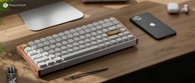Keychron K2 HE Rapid Trigger trådlöst anpassat mekaniskt tangentbord med halleffekt Gateron dubbelskena magnetisk brytare, QMK 2,4 GHz Bluetooth 5.2 R