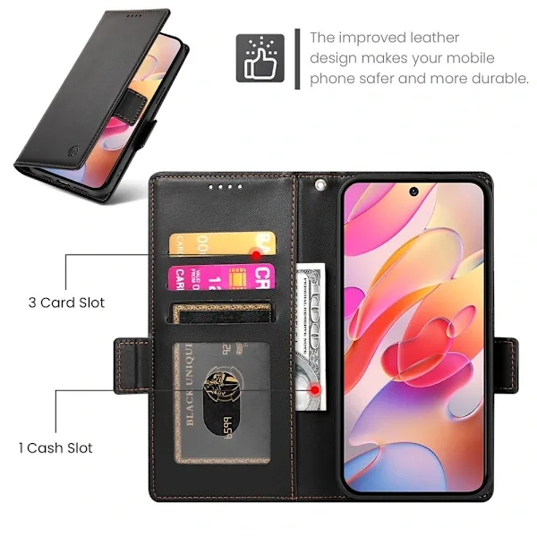 Skalo Samsung A17 PU-Läder Korthållare Skal