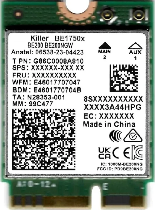 Intel Killer WiFi 7 BE1750 2230