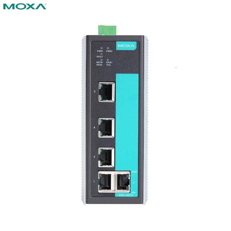 MOXA EDS-405A – 5 portar hanterad Ethernet-omkopplare med 5 10/100 BaseTx-portar, portbas VLAN och QoS, 0 ~ 60C