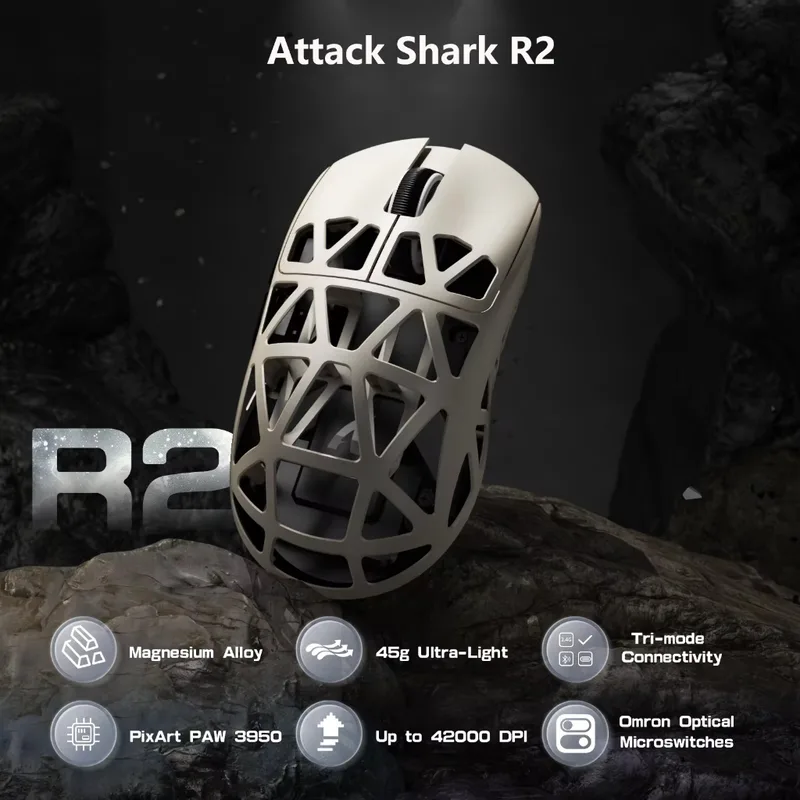 ATTACK SHARK R2 magnesiumlegeringsmus