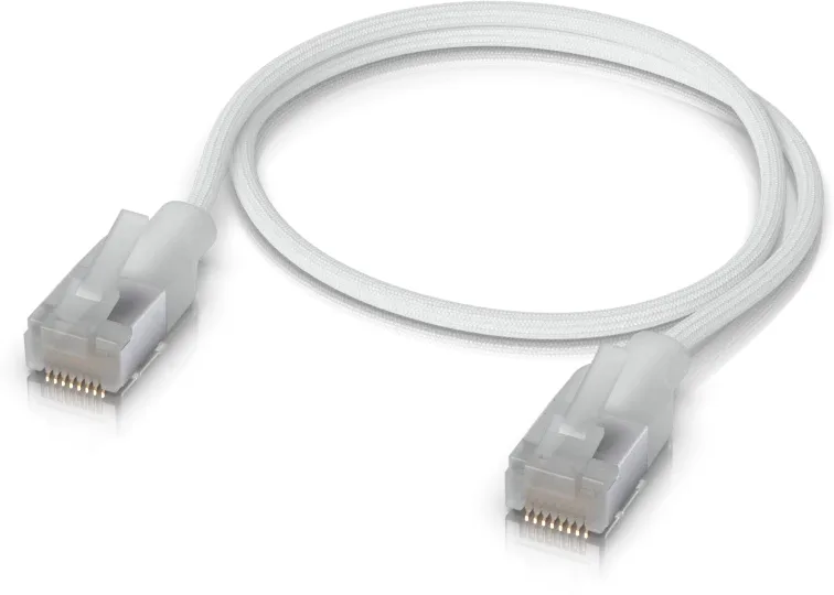 Ubiquiti premium patchkabel, flätad, 0,3 m, vit