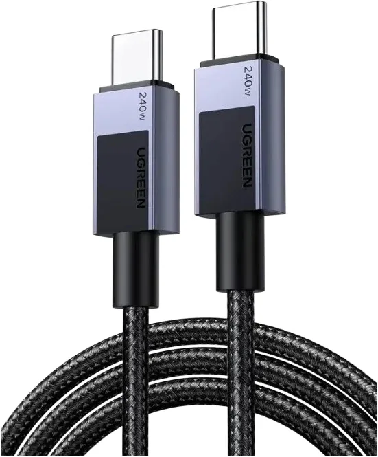 Ugreen Snabbladdningskabel USB-C till C, 240W 2m, Rymdgrå