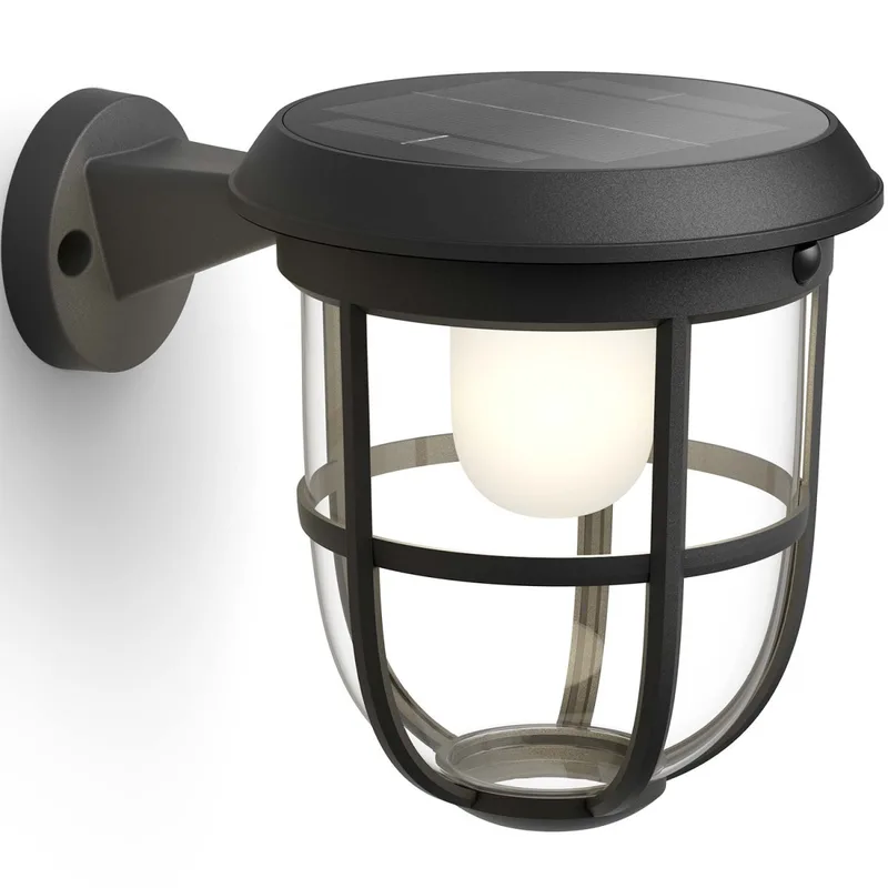 Philips: Radii Vägglampa Solcell Ultra Efficient LED 250lm Svart