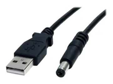 StarTech.com USB till DC-strömkabel 5,5 mm, 2 m, svart