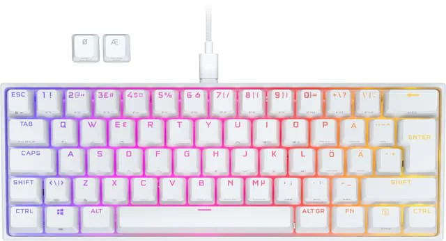 Corsair K65 RGB Mini tangentbord för gaming (vitt)