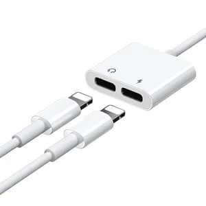 Joyroom S-Y104 ljudadapter med dubbel Lightning, vit