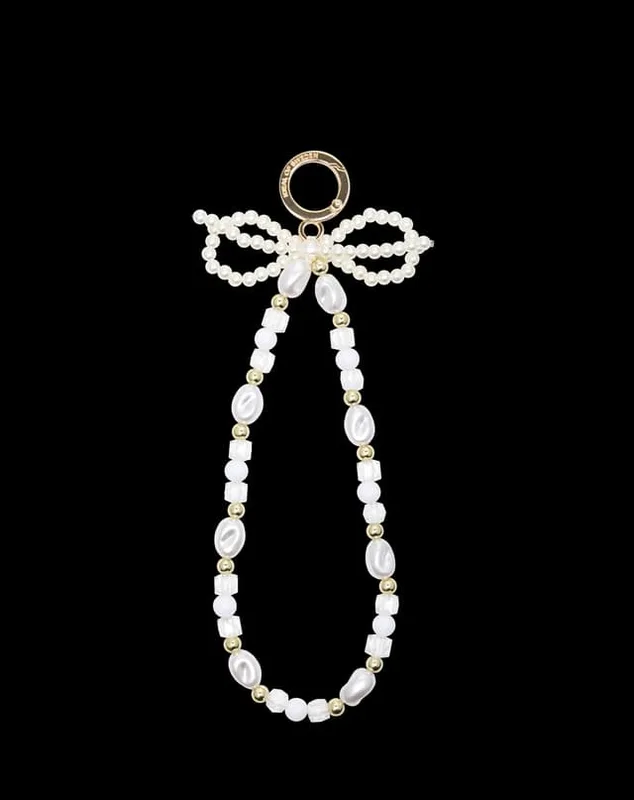Phone Wristlet Strap Pearl Bow