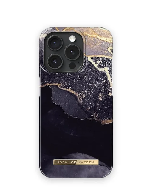Baksida iDeal of Sweden iPhone 15 Pro Case, Golden Twilight Marble