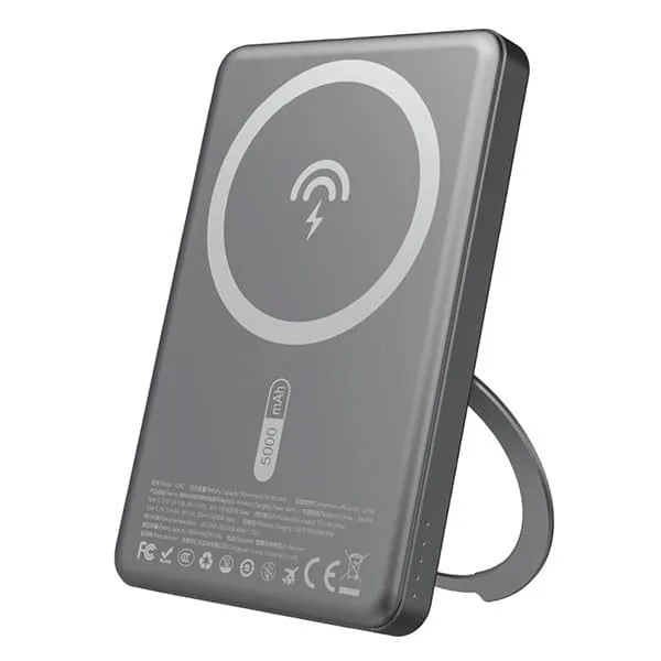 Dudao powerbank 5000 mAh med MagSafe och 20 W PD, med ställ, grå